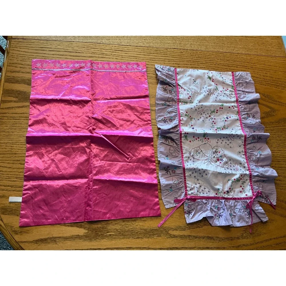 American Girl Doll Bedding Pink Star Blanket & Purple Butterfly Blankt
